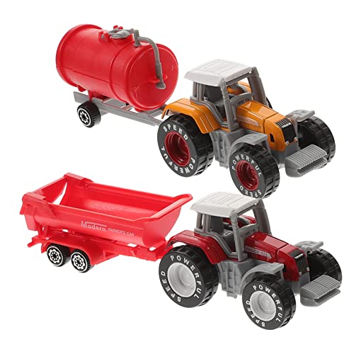 FOYTOKI 2stücke Bauerntraktor Modellspielzeug Für Mädchen Simuliertes Fahrzeug Mit Inertialer Gleitfunktion Kunststoffmaterial Für Spiel Und Bauaktivitäten von FOYTOKI