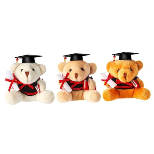 FOYTOKI 3 Stück Abschlussbär Plüschspielzeug Niedliche Doktorbären Perfektes für Graduierungen Weiche Kuscheltiere für Kreative Dekoration für Feierlichkeiten von FOYTOKI