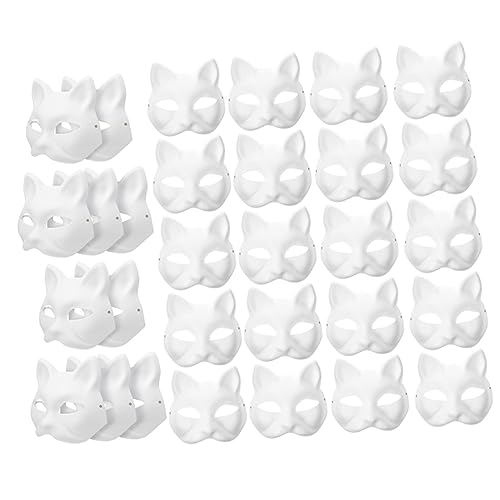 FOYTOKI 30Stücke DIY Katzenmasken Unbemalte Papiermasken für Cosplay Halloween mit Elastischem Band für Kreative und Bastelprojekte FOYTOKI 30Stücke DIY Katzenmasken Unbemalte Papiermasken für Cosplay Halloween mit Elastischem Band für Kreative und Bastelprojekte von FOYTOKI