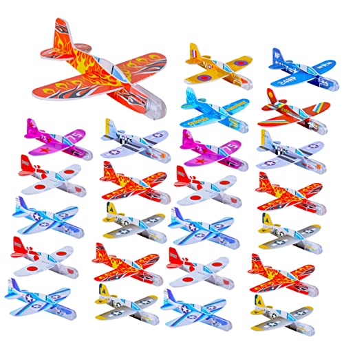 FOYTOKI 32Stücke Teiliges Lustige Segelflugzeug Handwurfsflugzeuge für Außenbereich Flugzeugpartys Geschenktütenfüller und Kreative Bastelstunden von FOYTOKI
