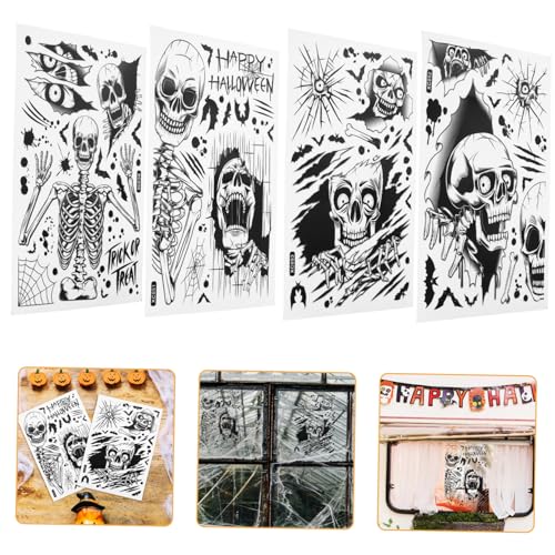 FOYTOKI 4 Blätter Halloween-Party-Requisite Dekoration Wandtattoo Halloween Skelett Schädel Fensteraufkleber Selbstklebende Aufkleber Für Die Inneneinrichtung FOYTOKI 4 Blätter Halloween-Party-Requisite Dekoration Wandtattoo Halloween Skelett Schädel Fensteraufkleber Selbstklebende Aufkleber Für Die Inneneinrichtung von FOYTOKI