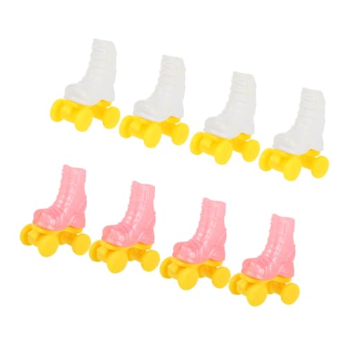 FOYTOKI 4 Paar Puppen -Miniatur -Rollschuhe Entzückende Mini -Puppen -Skating -Schuhe Dekorative Skate Tiny House Accessoires Eisschuster Für Puppendekoration von FOYTOKI