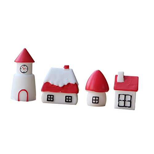 FOYTOKI 4 Stück Häuser Teiliges Winter Dekorationsset mit Schloss und Hausmodellen für Festliche Anlässe für Miniaturgärten und Wohnraumgestaltung FOYTOKI 4 Stück Häuser Teiliges Winter Dekorationsset mit Schloss und Hausmodellen für Festliche Anlässe für Miniaturgärten und Wohnraumgestaltung von FOYTOKI