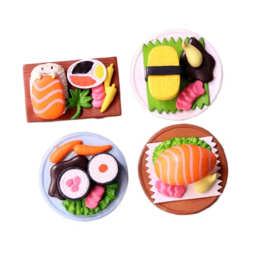 FOYTOKI 4 Stück Realistische Japanische Sushi deko Miniatur essensmodell Lebensechte Sushi Ornamente Leicht und Tragbar als Familiendekoration FOYTOKI 4 Stück Realistische Japanische Sushi deko Miniatur essensmodell Lebensechte Sushi Ornamente Leicht und Tragbar als Familiendekoration von FOYTOKI