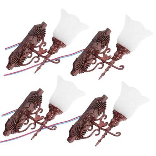 FOYTOKI 4 Stück Teiliges Miniatur Wandlampen für Puppenhaus und Sandtisch Realistische Mikro Landschaftsbeleuchtung Antikbronze mit Warmem Licht für Stilvolle Dekoration FOYTOKI 4 Stück Teiliges Miniatur Wandlampen für Puppenhaus und Sandtisch Realistische Mikro Landschaftsbeleuchtung Antikbronze mit Warmem Licht für Stilvolle Dekoration von FOYTOKI