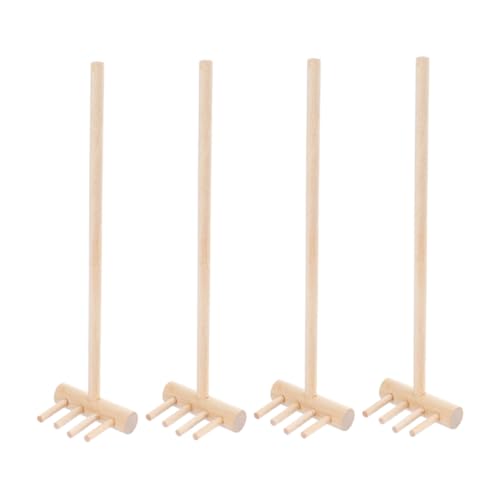 FOYTOKI 4-teiliges Miniatur-gartenrechen-Set Für Sandtisch, Winziger Rechen Für Schreibtisch-gartengeräte Und Sandkasten, Mini-rechen, Miniatur-gartengeräte von FOYTOKI