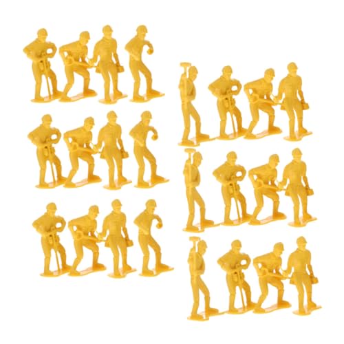 FOYTOKI 45 Stück Simulationstechnikpuppe Engineering-Mann-Modell Mini-Leute Modell Eines Notfallreparaturteams Arbeiterfiguren Winzige Menschenfigur Zahlen Modell Plastik Yellow von FOYTOKI