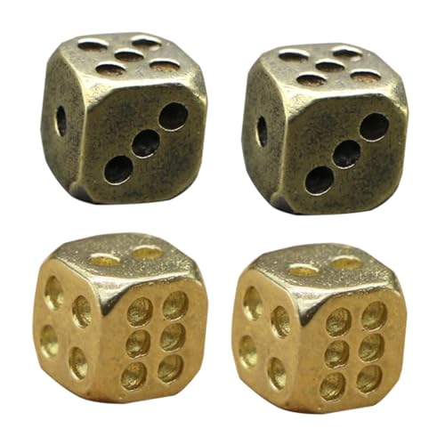 FOYTOKI 4Stücke Brass Dice Dekorative für Nachtclubs Bars und Ktv Rustikales Spielzubehör mit Einzigartigem Design für Partys und Gesellige Runden Zufällige Farben von FOYTOKI