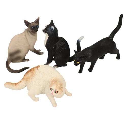 FOYTOKI 4Stücke Kätzchenfigur Teiliges Realistisches Simulationsmodell für Katzen Dekoration und Lernzwecke und Katzenliebhaber Lebensechte Desktop Dekoration für Garten von FOYTOKI