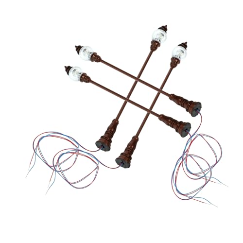 FOYTOKI 4Stücke Mini Straßenlaternenmodell Dekorative Landschaftsbeleuchtung für Puppenhäuser Installieren Vielseitig Einsetzbar für Modelle und Dekoration von FOYTOKI