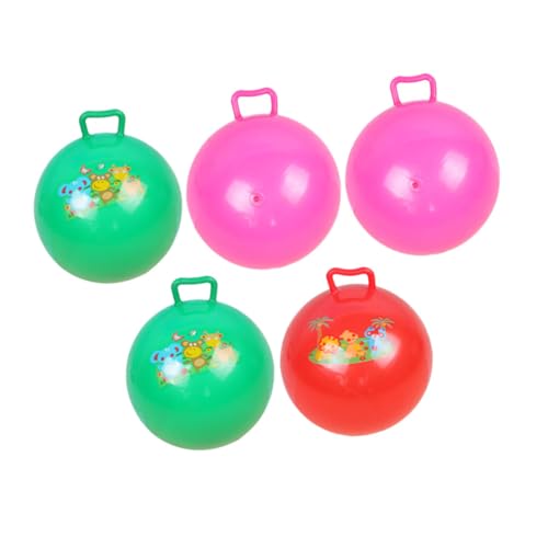 FOYTOKI 5stücke Aufblasbare Hüpfbälle Für Junge Mädchen Bunte Springbälle Mit Griff Für Indoor Und Outdoor Spaß Spielzeuge Für Junge Mädchen Und Sommeraktivitäten von FOYTOKI