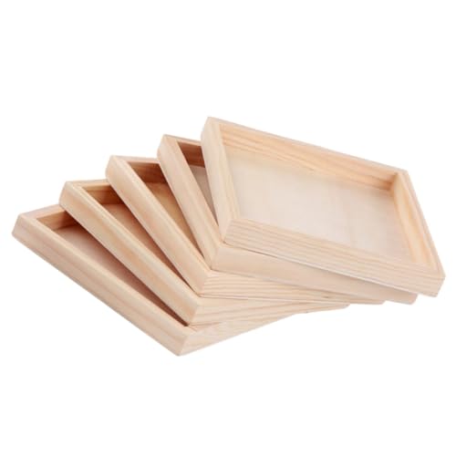 FOYTOKI 5 Stück Teiliges Holz Puzzle Tablett Stabile Holztrays zur Aufbewahrung von Bausteinen Praktische und Dekorative Lösung für Ordnung und Präsentation von FOYTOKI