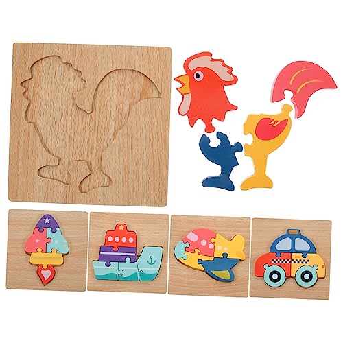 FOYTOKI 5 Stück Teiliges Holz Puzzle mit Aufbewahrungsablage Lernspielzeug für Kleinkinder Fördert Kreativität und Feinmotorik Erkennt Tiere und Transportmittel für FOYTOKI 5 Stück Teiliges Holz Puzzle mit Aufbewahrungsablage Lernspielzeug für Kleinkinder Fördert Kreativität und Feinmotorik Erkennt Tiere und Transportmittel für von FOYTOKI