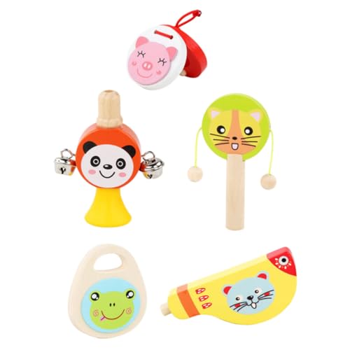 FOYTOKI 5 Stück Teiliges Holzpercussion Spielzeugset für Adorable Musikinstrumente für Kreative Früherziehung Fördert Interaktion und Musikalität Junge von FOYTOKI