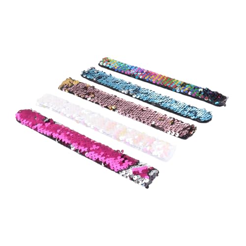 FOYTOKI 5 Stück Teiliges Meerjungfrau Pailletten Slap Armband für Handgelenkspielzeuge Geburtstagsfeiern Weihnachten und Mehr Hautfreundlich FOYTOKI 5 Stück Teiliges Meerjungfrau Pailletten Slap Armband für Handgelenkspielzeuge Geburtstagsfeiern Weihnachten und Mehr Hautfreundlich von FOYTOKI