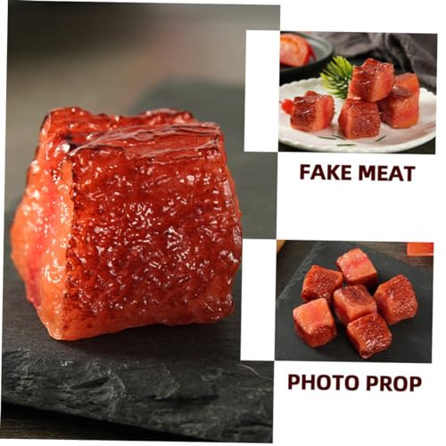 FOYTOKI 5 Stück Teiliges Simulation Rindfleisch Würfel aus PVC Realistisch Gefärbte Fake Beef Modelle Leicht und Kompakt für Dekoration und Ausstellungen Wiederverwendbar und Sicher für von FOYTOKI