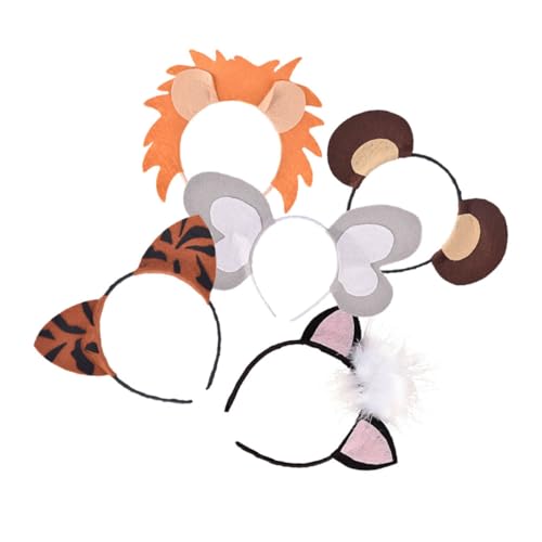 FOYTOKI Zootier-stirnband-set 5-teilig Dschungeltier-haarband Für Kinder Kleinkinder Und Erwachsene Zur Feier Mit Geburtstagsthema von FOYTOKI