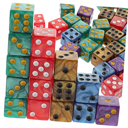 FOYTOKI 50 Stück Acryl Gemischte Farbdot für Praktische DIY Bastelwürfel für Spiele für Familienunterhaltung und Partys von FOYTOKI