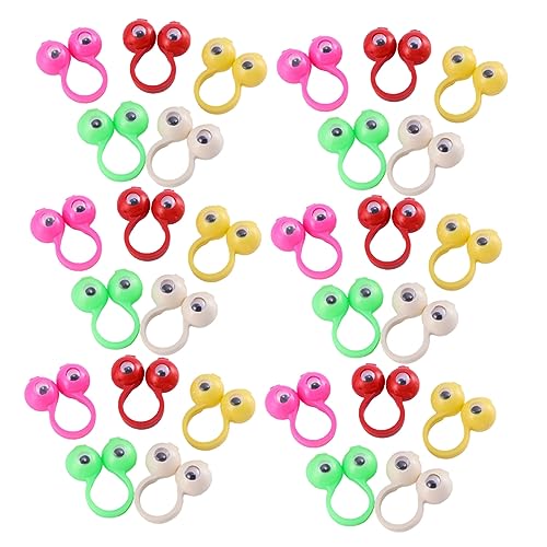 FOYTOKI 50 Stück Fingerpuppen mit Großen Augen Lustige Finger Ringe für Kreativität und Logischem Zufällige Designs von FOYTOKI