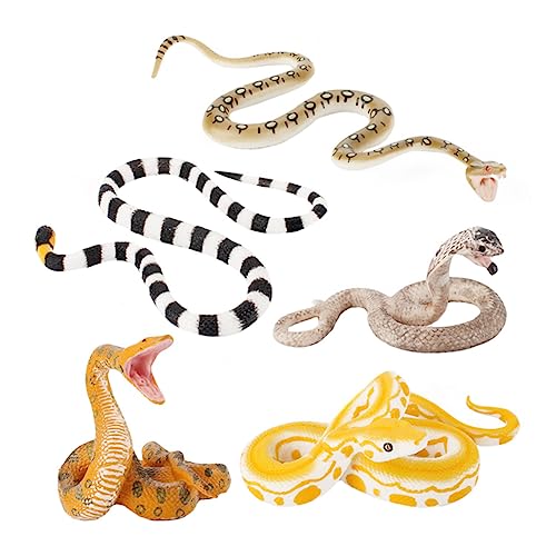 FOYTOKI 5Stücke Realistische Schlangenmodelle Lifelike für Halloween Deko Streiche und Lernspiele Umweltfreundliches Material für Erwachsene von FOYTOKI