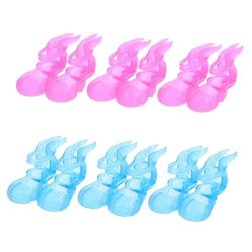 FOYTOKI 6 Paar Puppenschuhe Puppenzubehör Tiny House Zubehör Mini Ornamente Puppenkostüm Zubehör Puppenkostüm Zubehör Mini Szene Requisiten Kunststoff von FOYTOKI