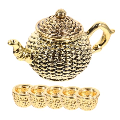 FOYTOKI Miniatur Teekannen 6 Stück Miniatur Tee Tasse für Puppenhäuser Dekorative Teekannen und Tassen für Schreibtisch und Wohnzimmer von FOYTOKI