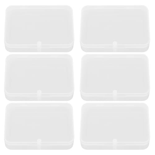 FOYTOKI 6 Stück Pokerkarten Aufbewahrungsboxen Transparente Rechteckige Kunststoffboxen für Spielkarten Visitenkarten und Kleine Gegenstände Kompakt und Sicher für Ordnung und Transport von FOYTOKI
