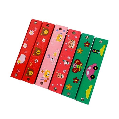 FOYTOKI 6 Stück Teiliges Harmonica Spielzeugset für Mundharmonikas Pädagogisches Musikinstrument Zufällige Farben für Lernen Zufällige Farbe von FOYTOKI