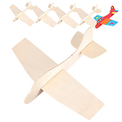 FOYTOKI 6 Stück Teiliges Holzflugzeugmodell Bausatz für DIY Malset Kreatives Hand Augen Koordination und Malfähigkeiten für Bastelstunden und Themenpartys von FOYTOKI