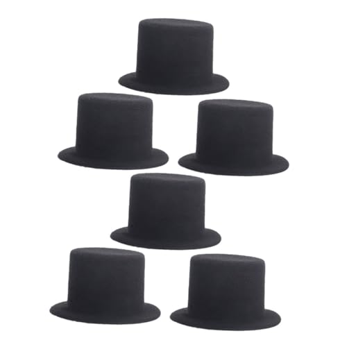 FOYTOKI 6 Stück Teiliges Kleine Miniatur Topper aus Schwarzem Filz Mini hüte für DIY bastelprojekte Puppenzubehör Haustierdekoration Weihnachten FOYTOKI 6 Stück Teiliges Kleine Miniatur Topper aus Schwarzem Filz Mini hüte für DIY bastelprojekte Puppenzubehör Haustierdekoration Weihnachten von FOYTOKI
