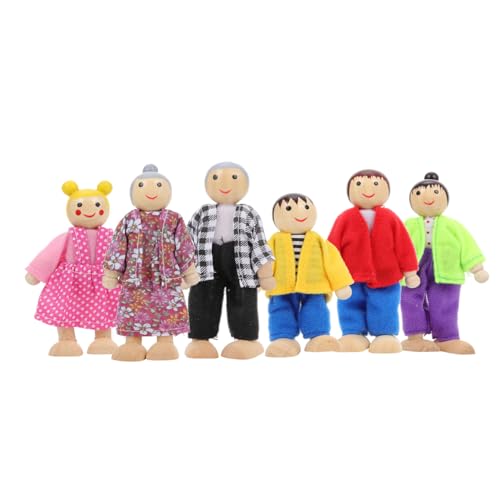 FOYTOKI Miniaturfiguren Für Puppenhaus 6 Stück Familienpuppen Aus Holz Design FOYTOKI Miniaturfiguren Für Puppenhaus 6 Stück Familienpuppen Aus Holz Design von FOYTOKI