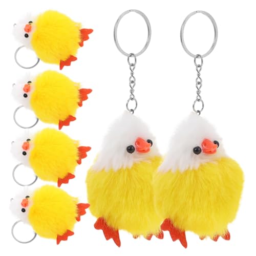 FOYTOKI 6Stücke Plüsch Huhn Schlüsselanhänger Weiche Mini Küken für Ostern Niedliches Stofftier zum Sammeln und Verschenken für Partys Langlebig und Kuschelig von FOYTOKI