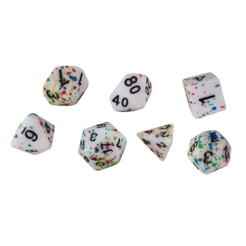 FOYTOKI 7 Stück Teiliges Polyhedral Würfelset Bunten für Brettspiele für Partys und Spielabende Leicht Tragbar und Wiederverwendbar von FOYTOKI