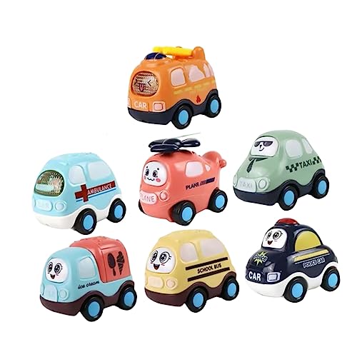 FOYTOKI 7 Stück Rückziehspielzeug für Kinder Reibungsbetriebene Kleiner Autos Lernspielzeug für Jungen und Mädchen Geeignet für Geburtstagsgeschenke und Interaktive Eltern Kind Spiele von FOYTOKI