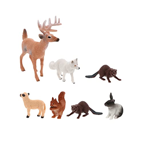 FOYTOKI 7 Stück Teiliges Wildtier Modellset aus Kunststoff Realistische Tierfiguren für Dekoration und Lernspielzeug Fördert Kreativität und Tiererkennung von FOYTOKI