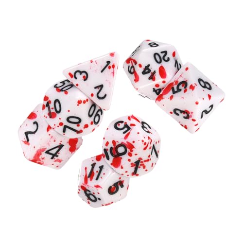 FOYTOKI 7 Teiliges Polyedrisches Würfelset Festival Partywürfel Halloween Party Requisiten Halloween Spiele Würfel Für Studenten Partybedarf Tischwürfel Halloween Partygeschenke von FOYTOKI