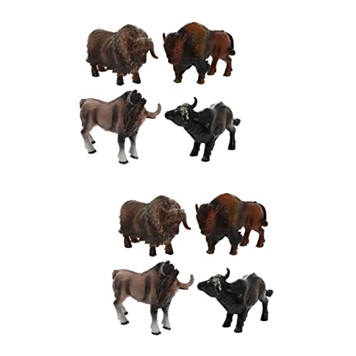 FOYTOKI 8 STK Simulation Yak-Modell Kuh-dekor Ochse Figur Wildtiermodell Mini-Kuh Kuchendekorationen Spielzeuge Modelle Für Longhorn-stier-Figur Tiere Plastik Schreibtisch Ornamente Kind von FOYTOKI