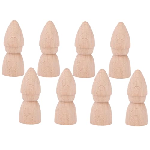 FOYTOKI Holz-steckpuppen-Set 8-teilig Unbemalt Blanko Holzpuppen Für Jungen Und Mädchen Fantasievolle Spieldekoration von FOYTOKI