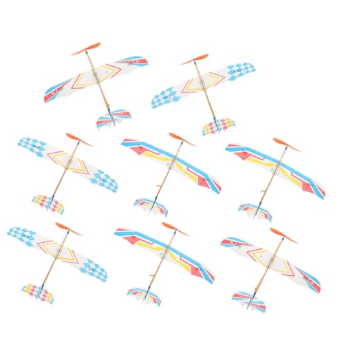 FOYTOKI 8 Stück Teiliges Gummiband Segelflugzeug Modell Leichter Outdoor Gleiter für Robustes Flugzeug Hand Auge koordination und Spielerischen Flugrennen von FOYTOKI