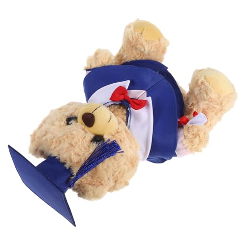 FOYTOKI Abschlussbär Plüsch Gefülltem Bär Mit Cap Diploma Abschluss Gefüllt Plüsch Tierpuppen Für Die Klasse Von 2025 Abschlussparty Liefert Blau von FOYTOKI