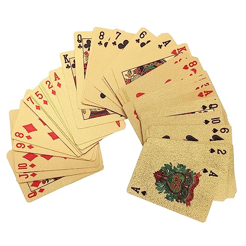 FOYTOKI Goldene Spielkarten aus Wasserdichtem Langlebiges Kartendeck für Partys und Brettspiele für Unterhaltsame Abende mit Familie und Freunden FOYTOKI Goldene Spielkarten aus Wasserdichtem Langlebiges Kartendeck für Partys und Brettspiele für Unterhaltsame Abende mit Familie und Freunden von FOYTOKI