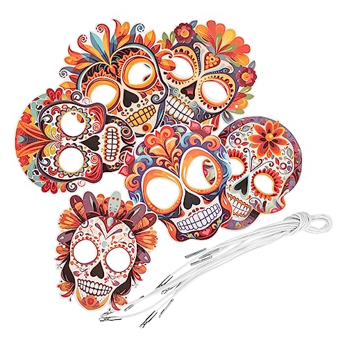 FOYTOKI Papier Dekorative Maske Tag Toten Schädel Maske Set 6 Stücke Party Favor Für Halloween von FOYTOKI