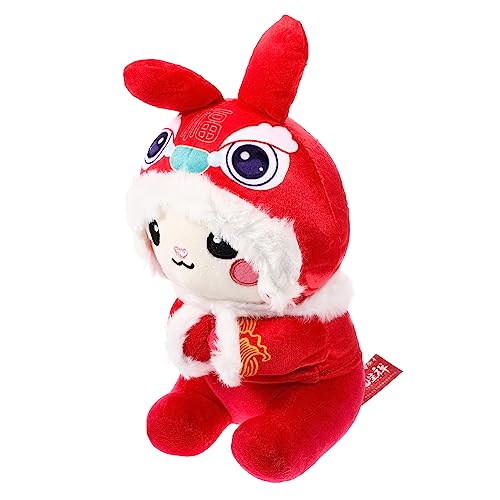 FOYTOKI Jahr des Plüschspielzeug Kawaii Hase Stofftier Niedliche Hasenpuppe für Kinderzimmer Dekoration und Umarmungen Ausgestopftes Hasenspielzeug für Freunde von FOYTOKI