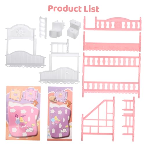 FOYTOKI Maßstab Kunststoff Hochbett mit Kissen Detailgetreues Puppenhaus Zubehör Robustes Mini Bett für Kinderzimmer und Rollenspiele FOYTOKI Maßstab Kunststoff Hochbett mit Kissen Detailgetreues Puppenhaus Zubehör Robustes Mini Bett für Kinderzimmer und Rollenspiele von FOYTOKI