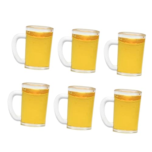 FOYTOKI Puppenhaus-Dekoration Puppenhaus Puppenfamilie Mini Bierkrüge Für Dekorative Miniaturbecher Aus Resin Für Puppenhaus Und Fotografie Niedliche Mini Bierbecher Für Und Deko von FOYTOKI