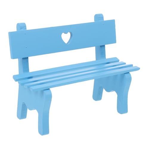 FOYTOKI Mini Holzbank Dekoration für Puppenhaus Langlebiges Holzspielzeug für Miniatur Szenen für DIY Projekte und Mini Haus Einrichtung Blaues von FOYTOKI