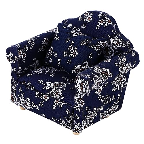 FOYTOKI Mini Sofa für Puppenhaus Blauer mit Blumenmuster Dekoratives Spielzeugmodell mit Kissen für DIY Puppenhaus Dekoration und Miniaturlandschaften FOYTOKI Mini Sofa für Puppenhaus Blauer mit Blumenmuster Dekoratives Spielzeugmodell mit Kissen für DIY Puppenhaus Dekoration und Miniaturlandschaften von FOYTOKI
