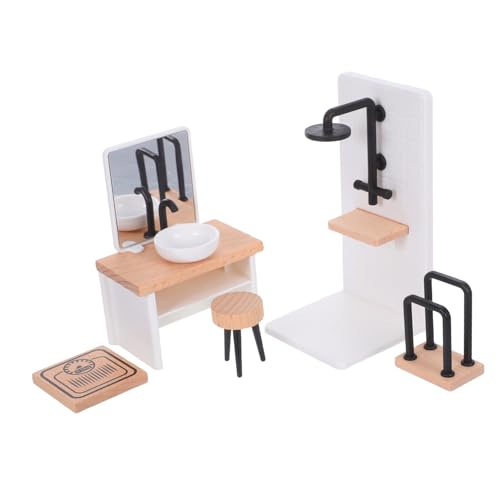 FOYTOKI Miniatur Badezimmer mit Dusche Waschbecken Hocker Handtuchhalter und Realistische Puppenhaus Möbel Vielseitiges DIY für Puppenhäuser FOYTOKI Miniatur Badezimmer mit Dusche Waschbecken Hocker Handtuchhalter und Realistische Puppenhaus Möbel Vielseitiges DIY für Puppenhäuser von FOYTOKI