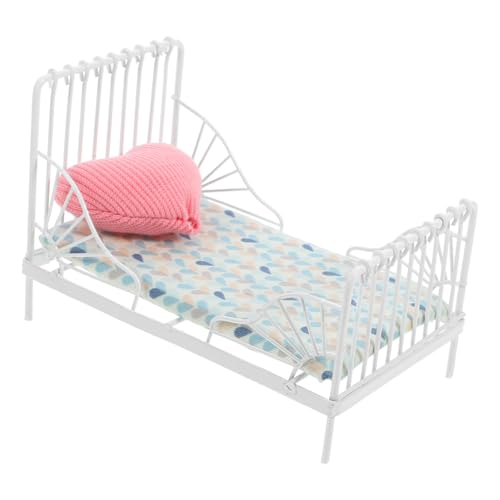 FOYTOKI 1 Set Miniatur Puppenhaus Bett Puppenhaus Wohnzimmer Möbel Set Miniatur Bett Modell Puppenhaus Miniatur Möbel Mini Bett Zubehör von FOYTOKI