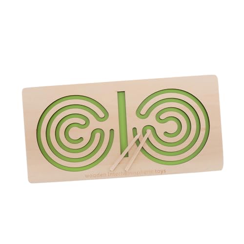 FOYTOKI Montessori Holzspielzeug Holzlabyrinth Hand Auge Koordinationsspiel für Feinmotoriktraining Grünes Meditation zur Linken und Rechten Gehirnhälfte Lernspielzeug Ab Jahren von FOYTOKI